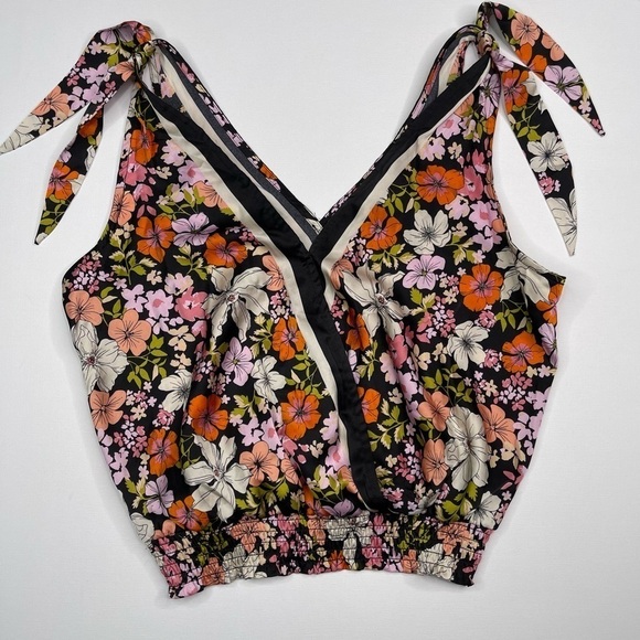 Joie Tank Top Satin Floral Boho Summer Spring Romantic Coquette Fairy New - Picture 1 of 13